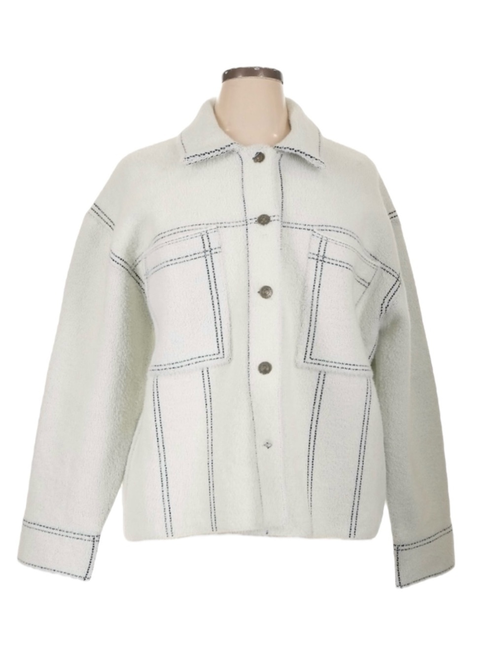 Woolrich x Target White Shacket XL NWT Contrast Stitch Button Jacket